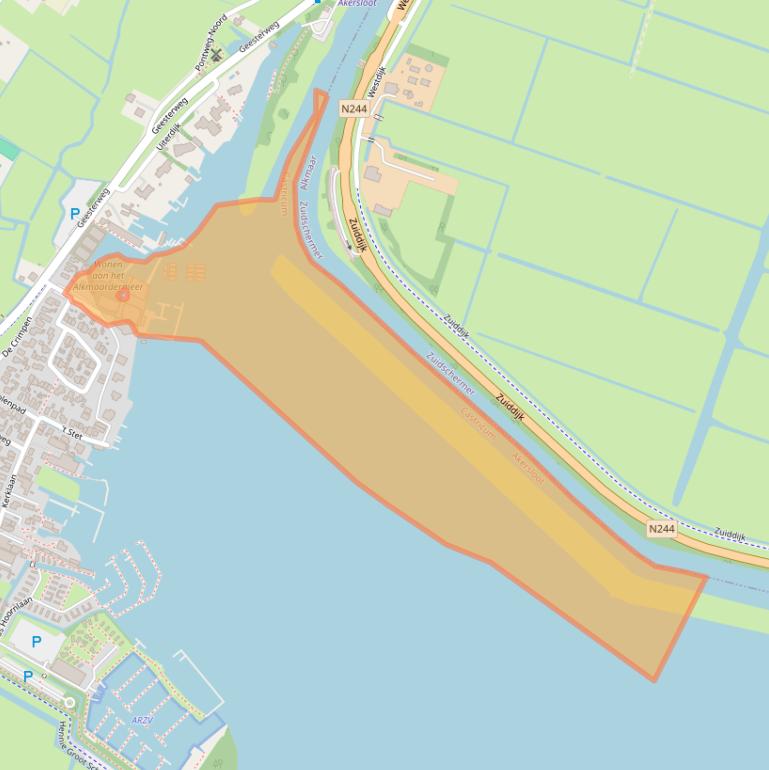 Kaart van postcodegebied 1921CW.