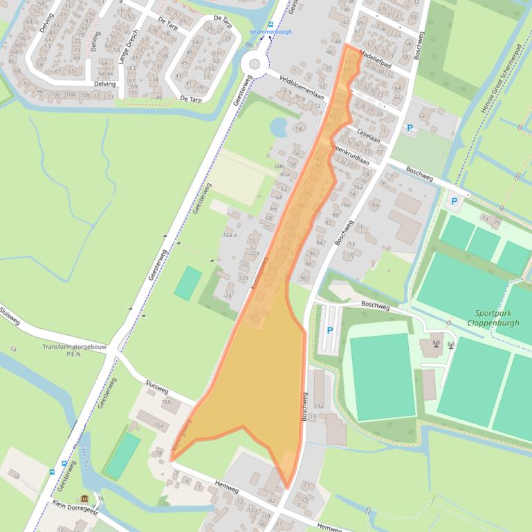 Kaart van postcodegebied 1921DA.