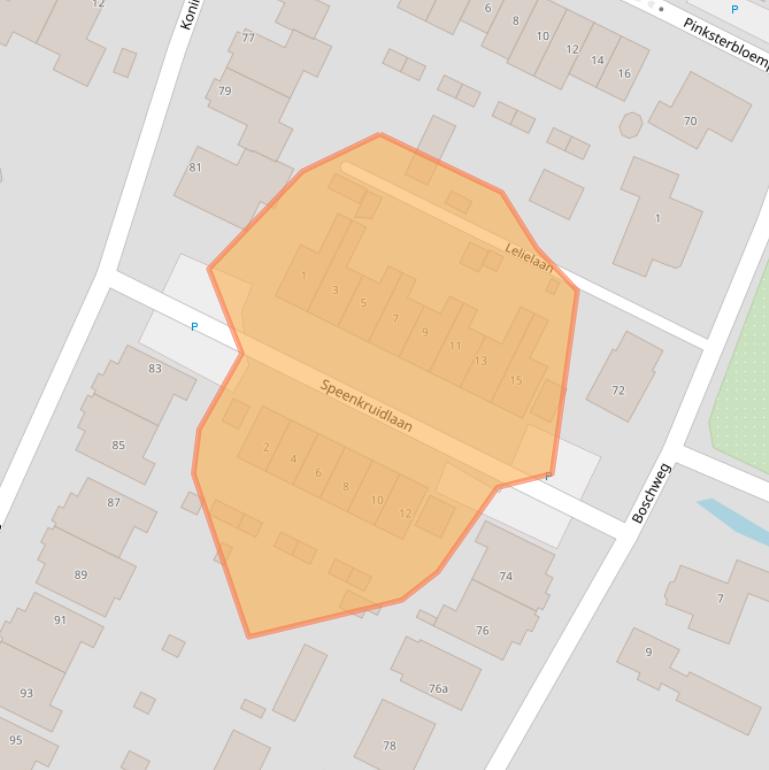 Kaart van postcodegebied 1921DH.
