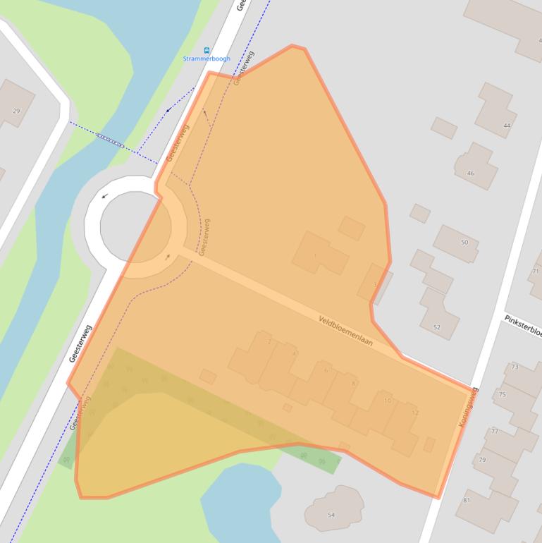 Kaart van postcodegebied 1921DJ.