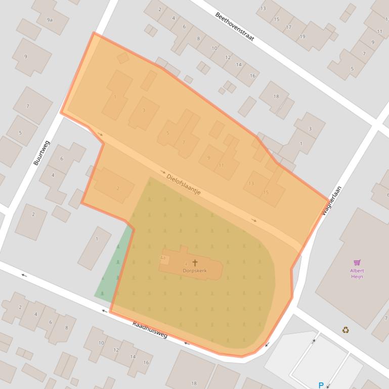 Kaart van postcodegebied 1921EA.