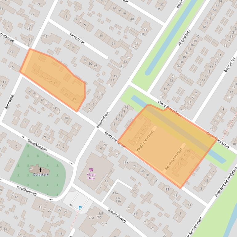 Kaart van postcodegebied 1921EE.