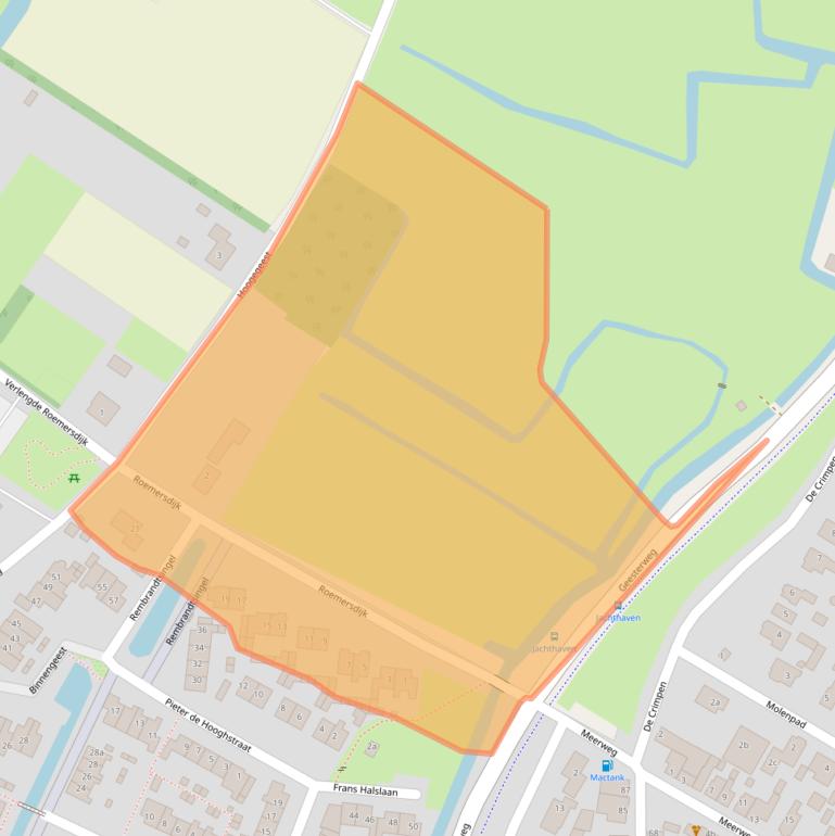 Kaart van postcodegebied 1921EL.