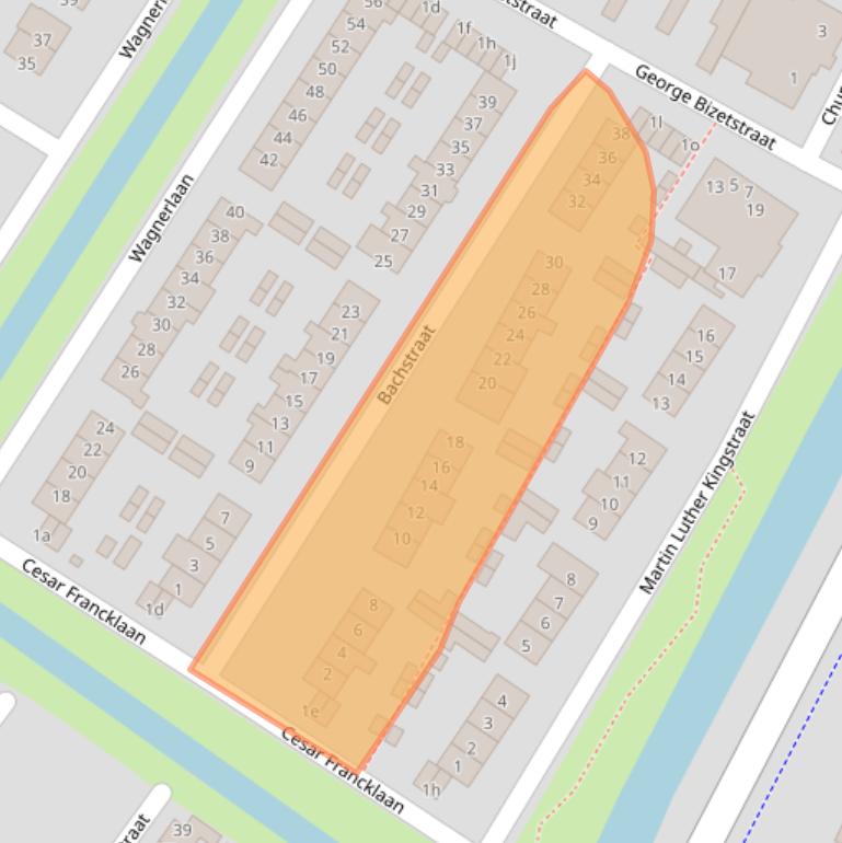 Kaart van postcodegebied 1921EX.