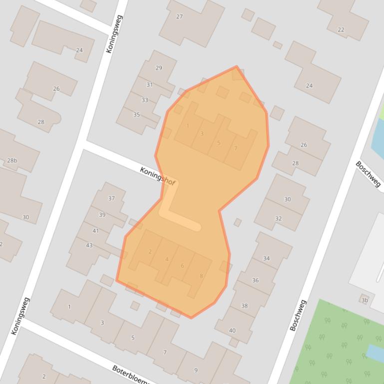 Kaart van postcodegebied 1921GA.