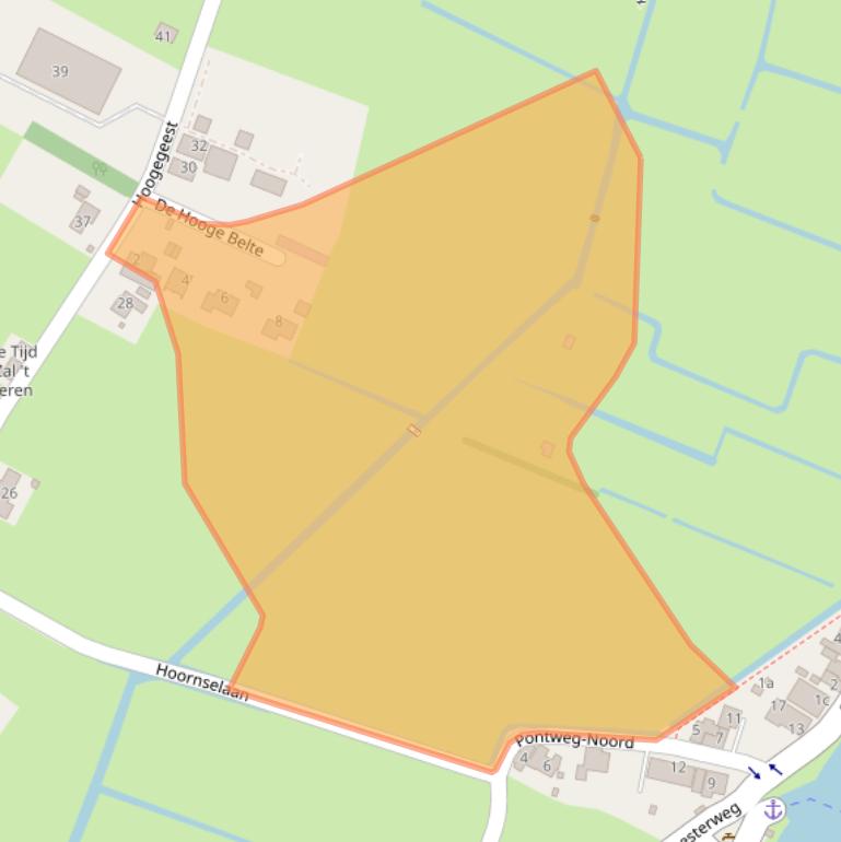 Kaart van postcodegebied 1921JA.