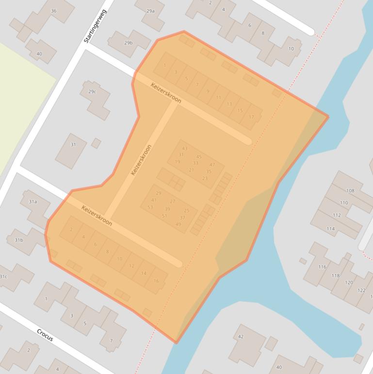 Kaart van postcodegebied 1921VJ.