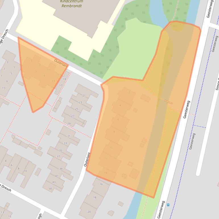 Kaart van postcodegebied 1921WK.