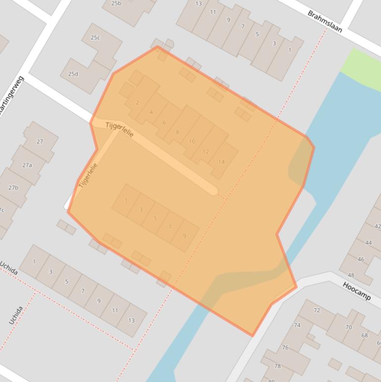 Kaart van postcodegebied 1921XG.