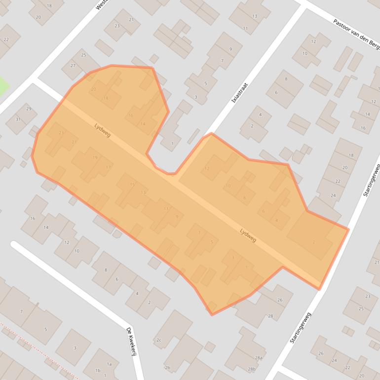 Kaart van postcodegebied 1921XL.