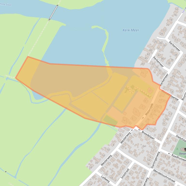 Kaart van postcodegebied 1921XR.
