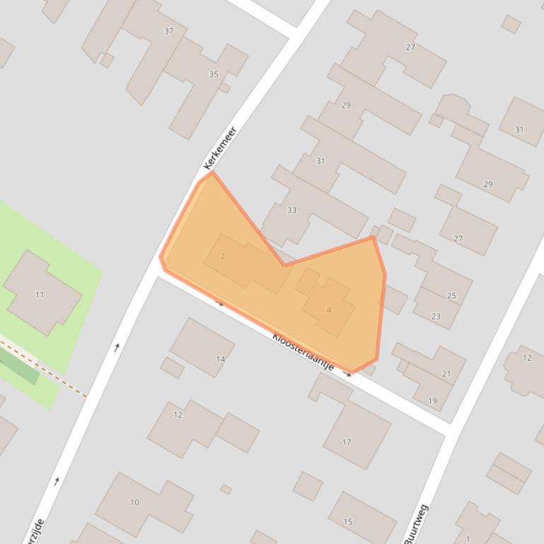 Kaart van postcodegebied 1921XS.