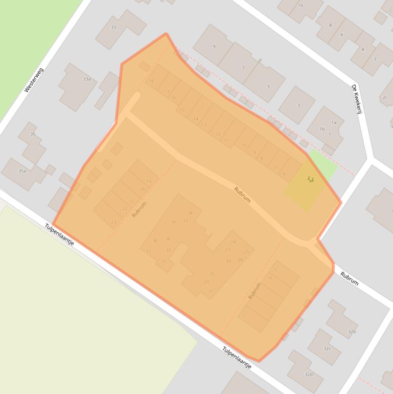 Kaart van postcodegebied 1921ZB.