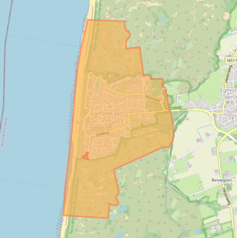 Kaartafbeelding, ingezoomd op postcodegebied 1931.