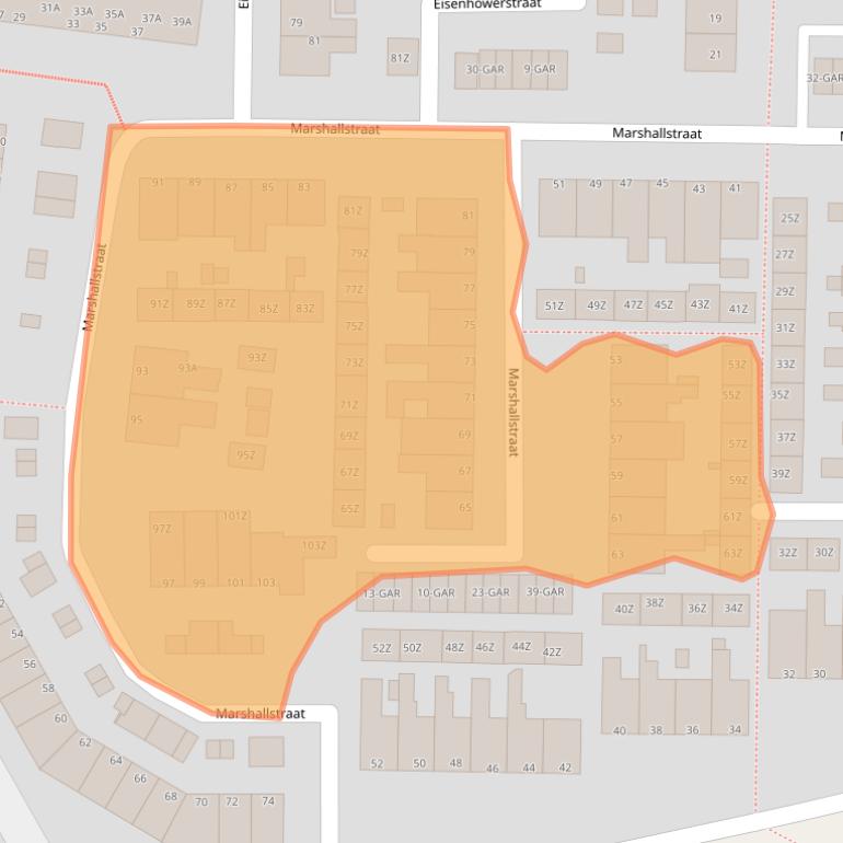 Kaart van postcodegebied 1931WD.