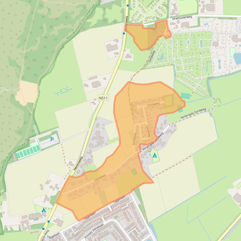 Kaart van postcodegebied 1934BJ.