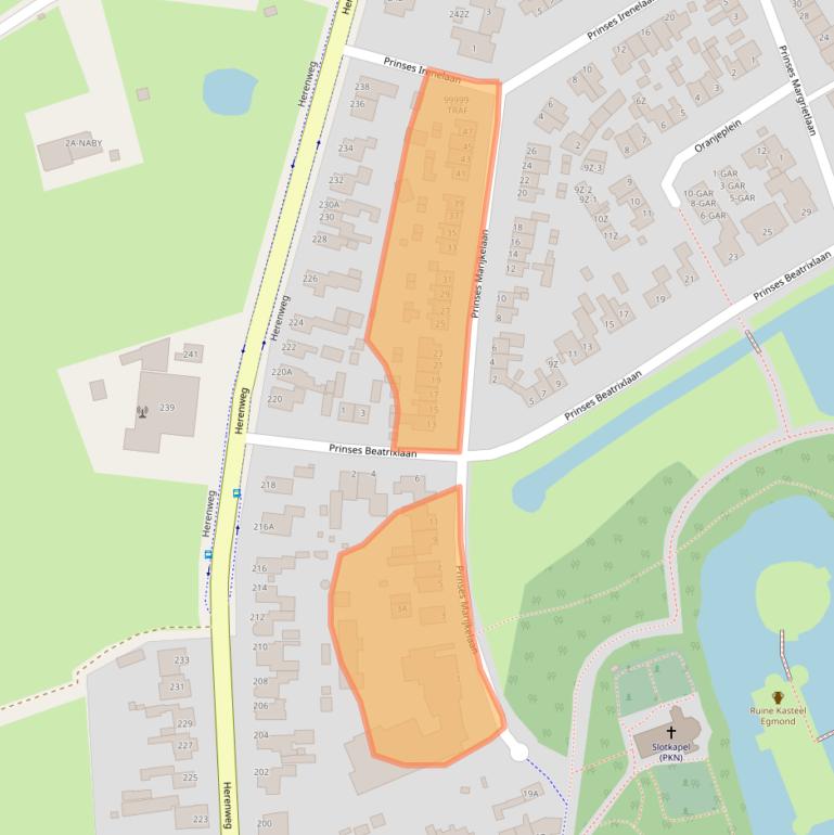 Kaart van postcodegebied 1934EA.