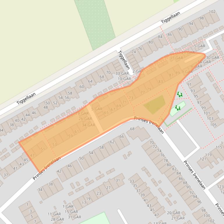 Kaart van postcodegebied 1934ED.