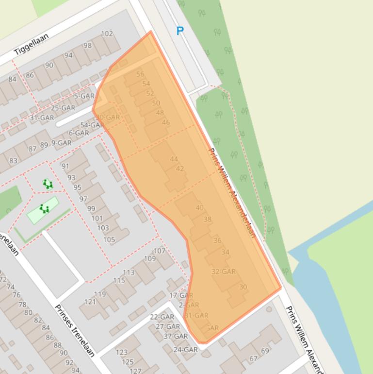 Kaart van postcodegebied 1934GD.