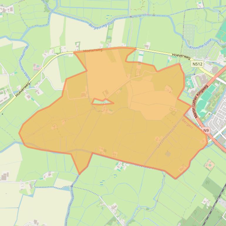 Kaart van postcodegebied 1934PN.