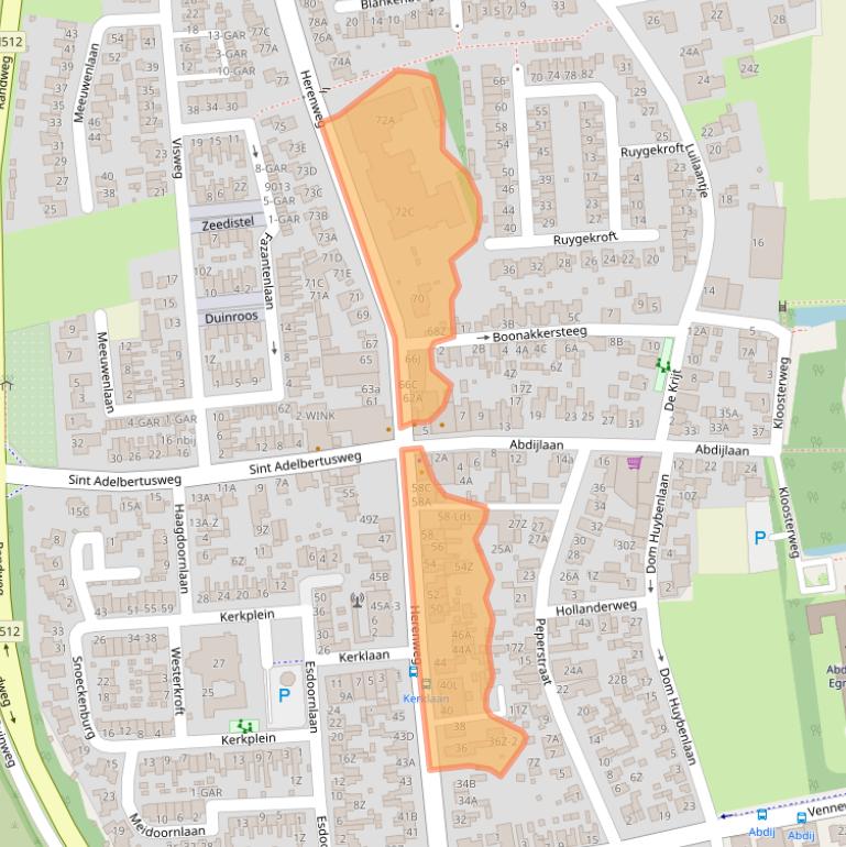 Kaart van postcodegebied 1935AG.