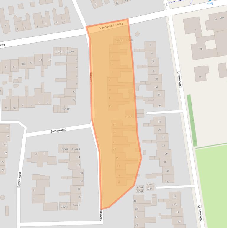 Kaart van postcodegebied 1935AT.