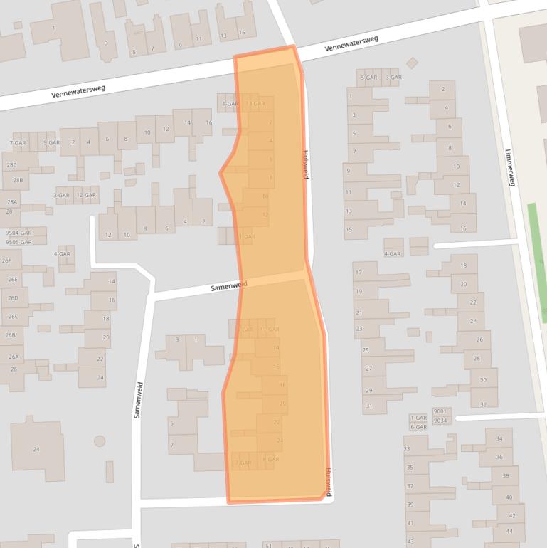 Kaart van postcodegebied 1935AW.