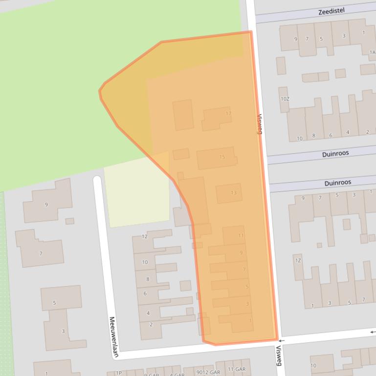 Kaart van postcodegebied 1935EA.