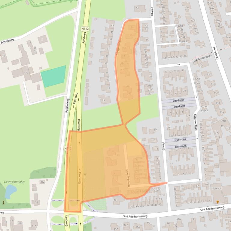 Kaart van postcodegebied 1935EJ.