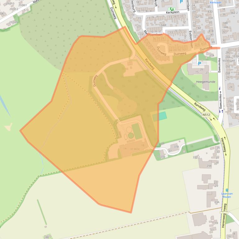 Kaart van postcodegebied 1935EZ.