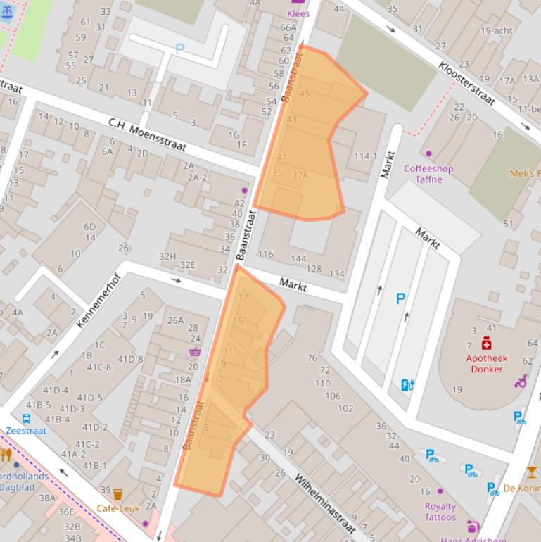 Kaart van postcodegebied 1941CE.