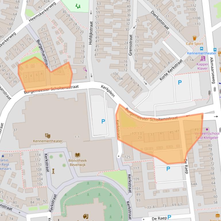 Kaart van postcodegebied 1941CK.