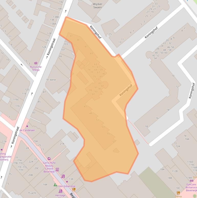 Kaart van postcodegebied 1941CT.