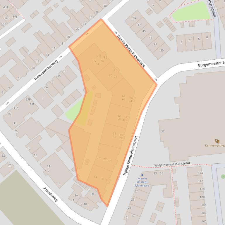 Kaart van postcodegebied 1941HC.