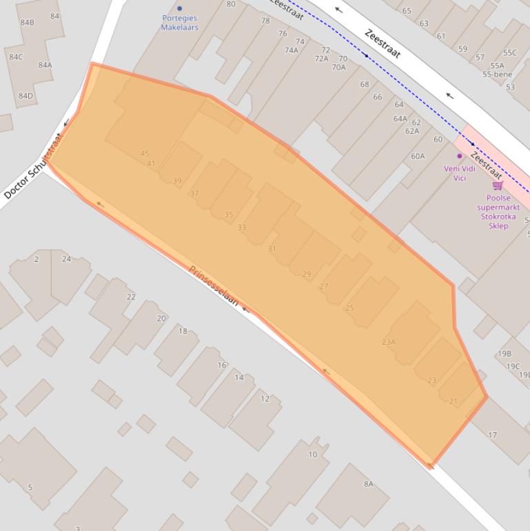 Kaart van postcodegebied 1942AG.