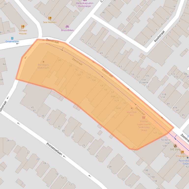 Kaart van postcodegebied 1942AS.