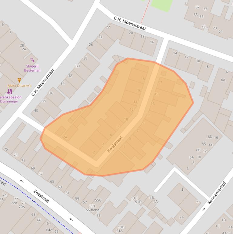 Kaart van postcodegebied 1942EA.