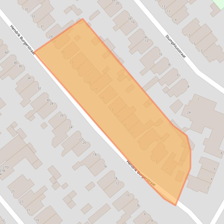 Kaart van postcodegebied 1942EJ.