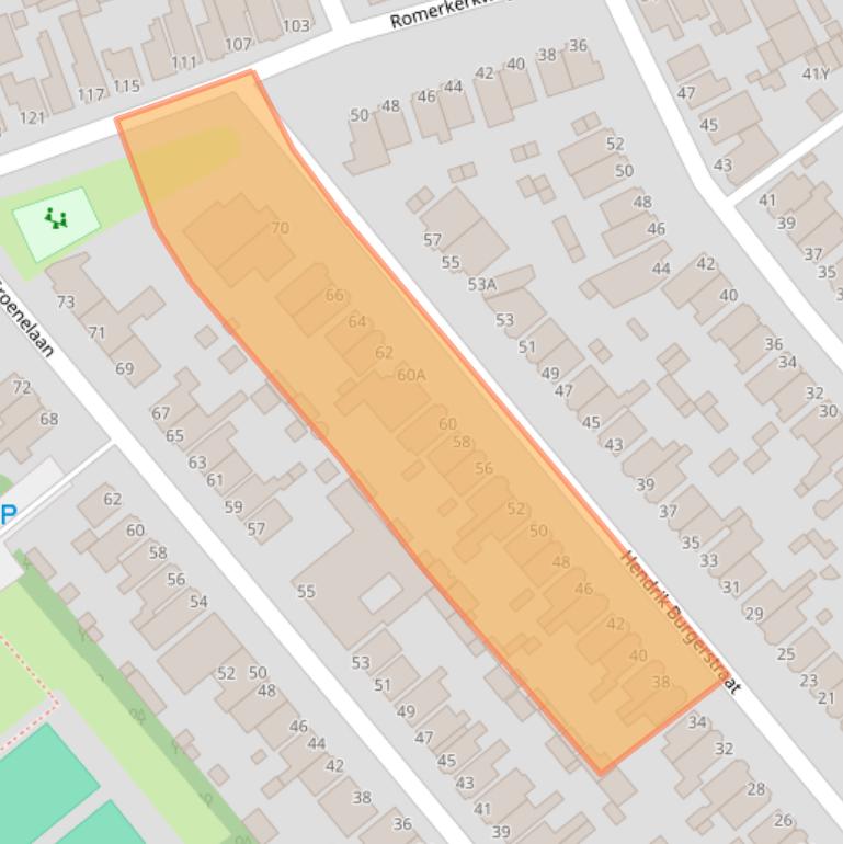 Kaart van postcodegebied 1942EM.