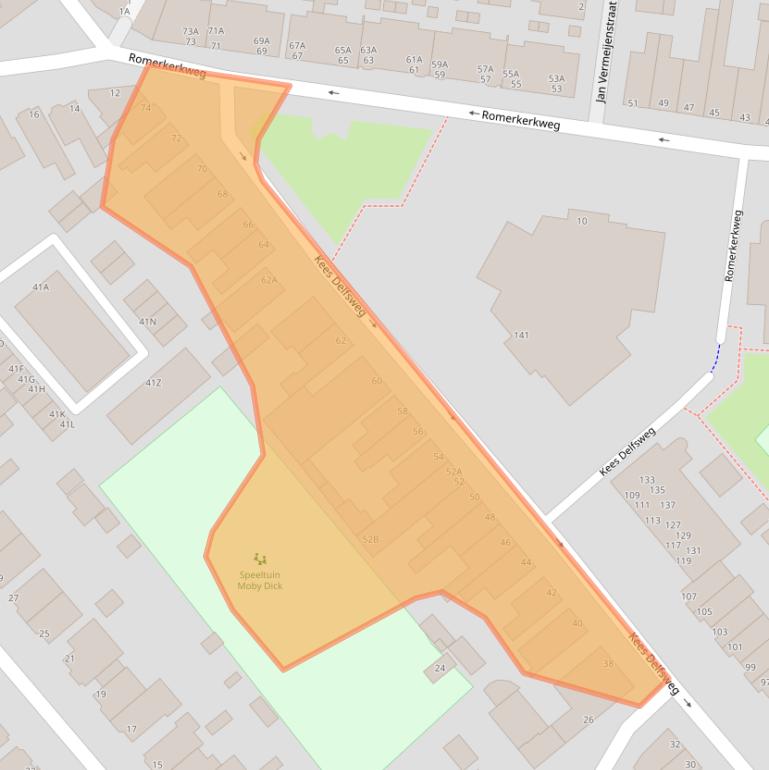 Kaart van postcodegebied 1942ET.