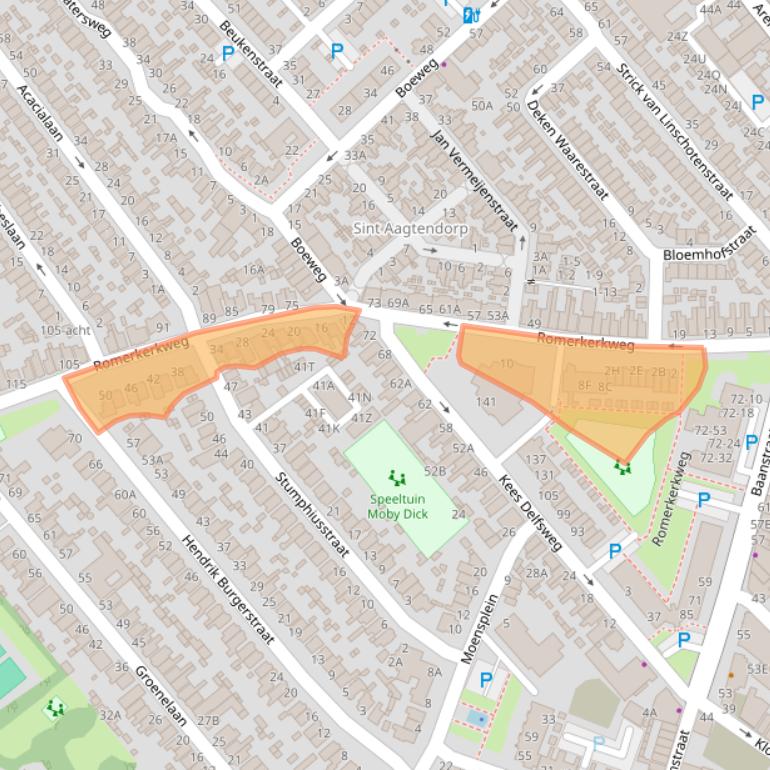 Kaart van postcodegebied 1942EZ.