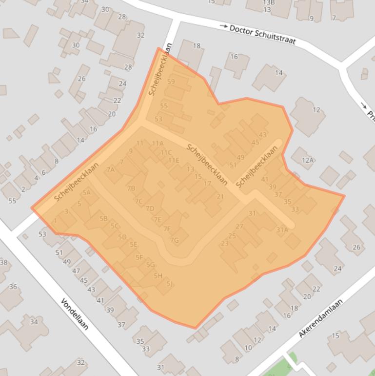 Kaart van postcodegebied 1942LW.