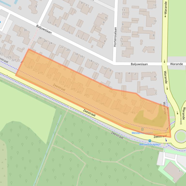 Kaart van postcodegebied 1943AB.