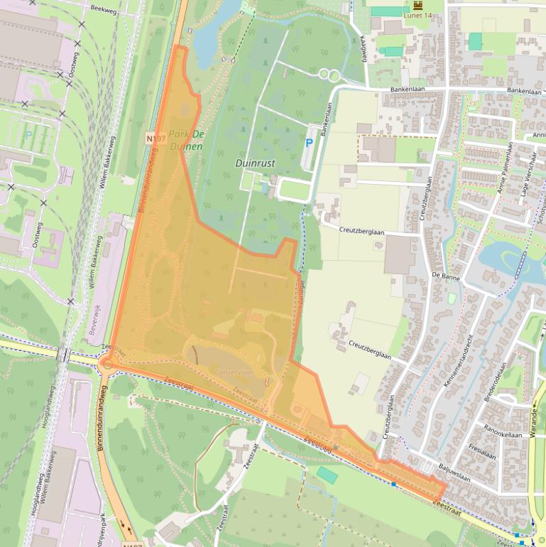 Kaart van postcodegebied 1943AC.