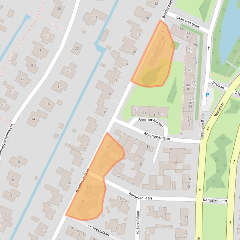 Kaart van postcodegebied 1943BA.