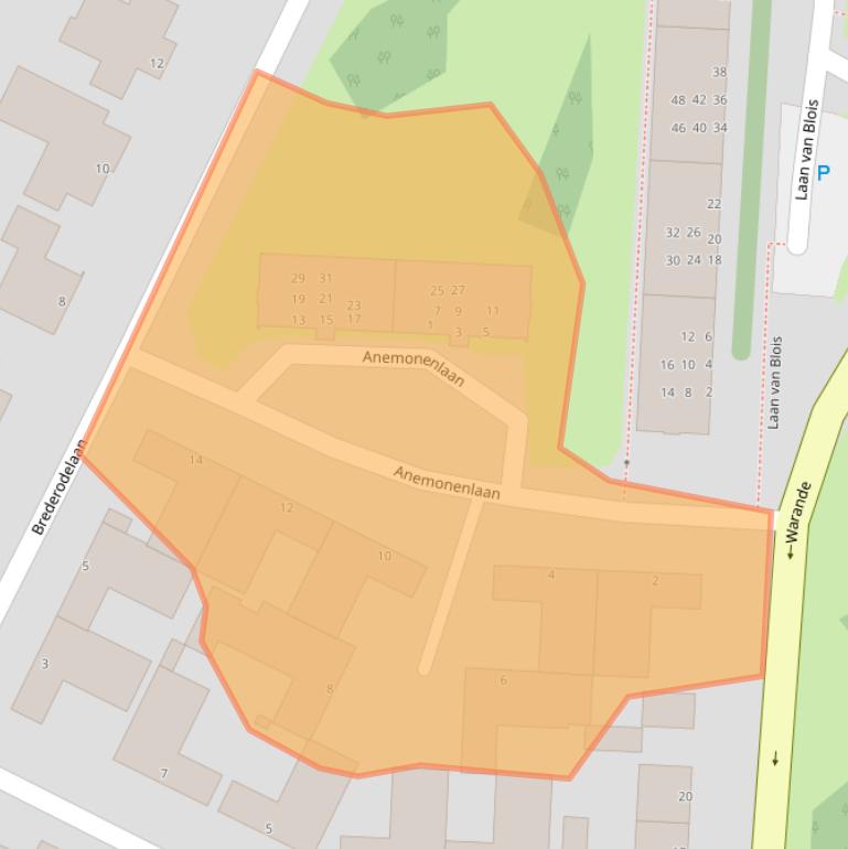 Kaart van postcodegebied 1943BC.