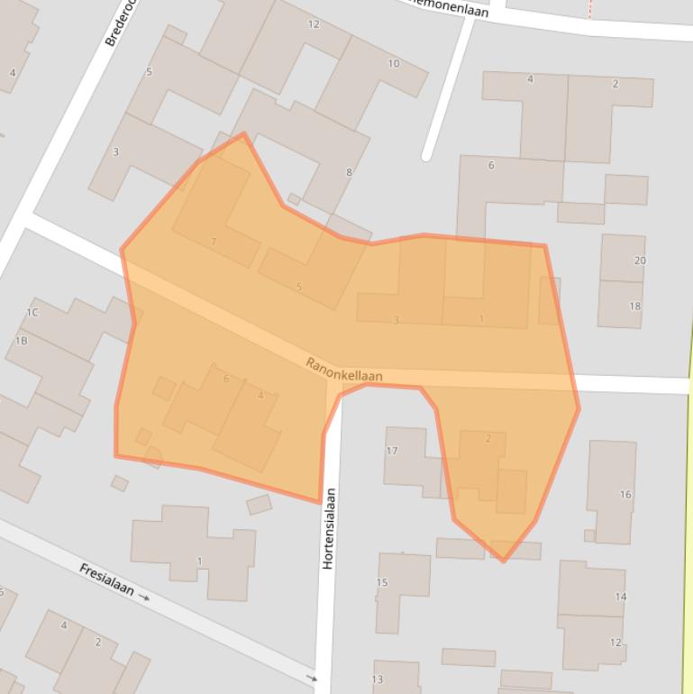 Kaart van postcodegebied 1943BD.