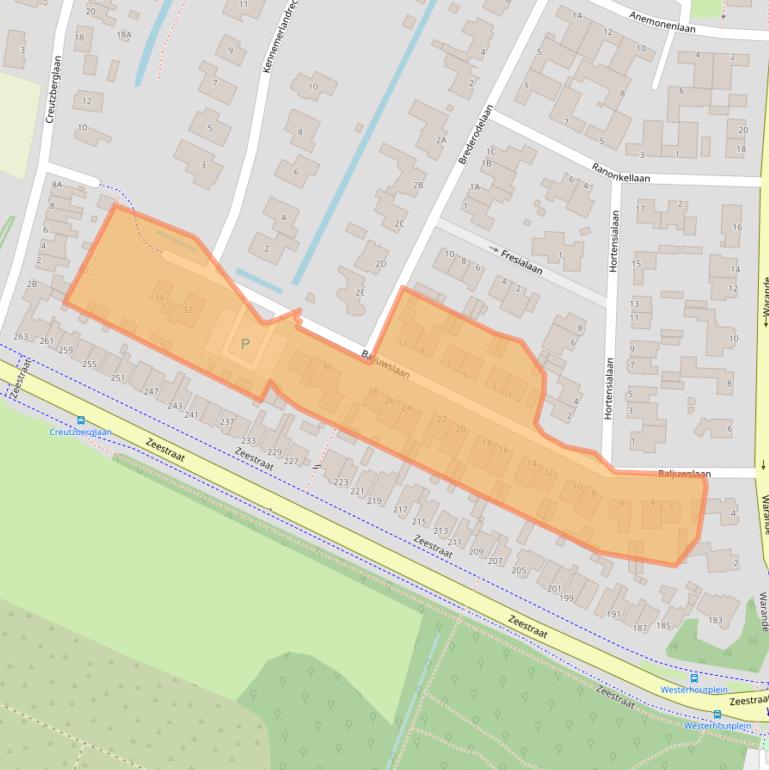 Kaart van postcodegebied 1943BH.