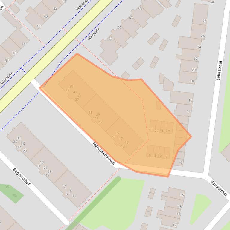 Kaart van postcodegebied 1943BV.