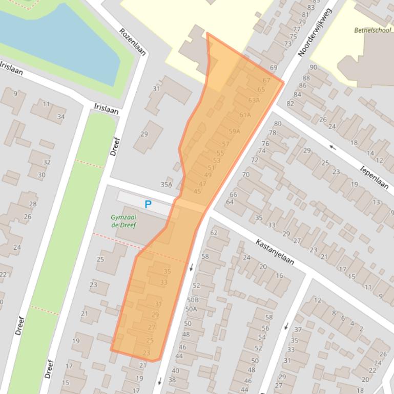 Kaart van postcodegebied 1943DH.